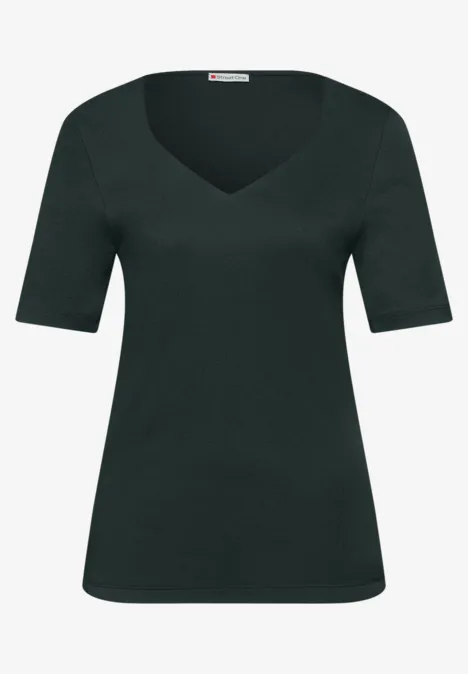 Shirt met hartvormige halslijn in een pak van 2 mint leaf/deep bound green