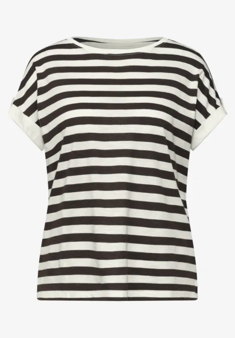 T-Shirt mit Rundhals und Knopfdetail espresso brown T-Shirt mit Rundhals und Knopfdetail espresso brown