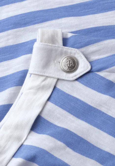 T-Shirt mit Rundhals und Knopfdetail drift blue T-Shirt mit Rundhals und Knopfdetail drift blue