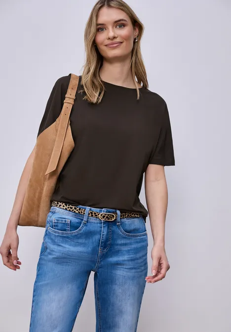 Basic Shirt met schouders espresso brown Basic Shirt met schouders espresso brown