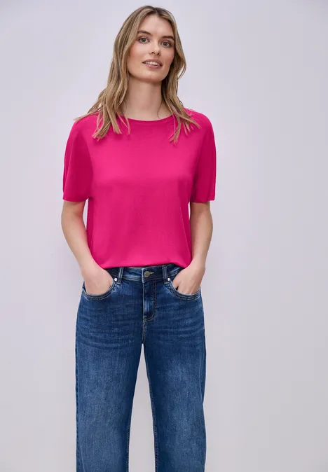 Basic Shirt met schouders magenta dream Basic Shirt met schouders magenta dream