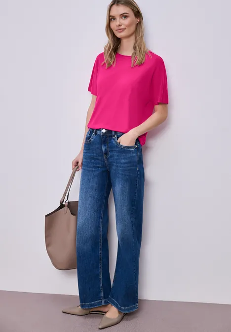 Basic Shirt met schouders magenta dream Basic Shirt met schouders magenta dream