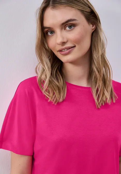 Basic Shirt met schouders magenta dream Basic Shirt met schouders magenta dream