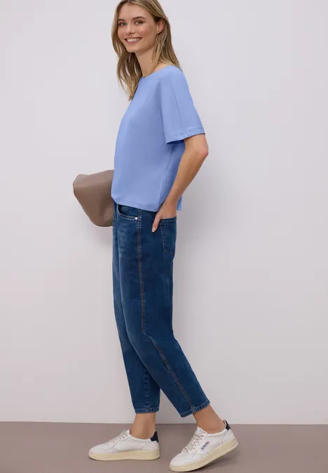 Basic Shirt met schouders drift blue Basic Shirt met schouders drift blue