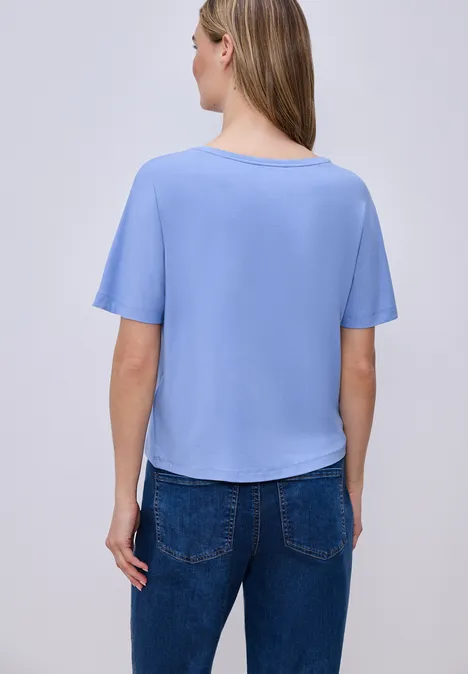 Basic Shirt met schouders drift blue Basic Shirt met schouders drift blue
