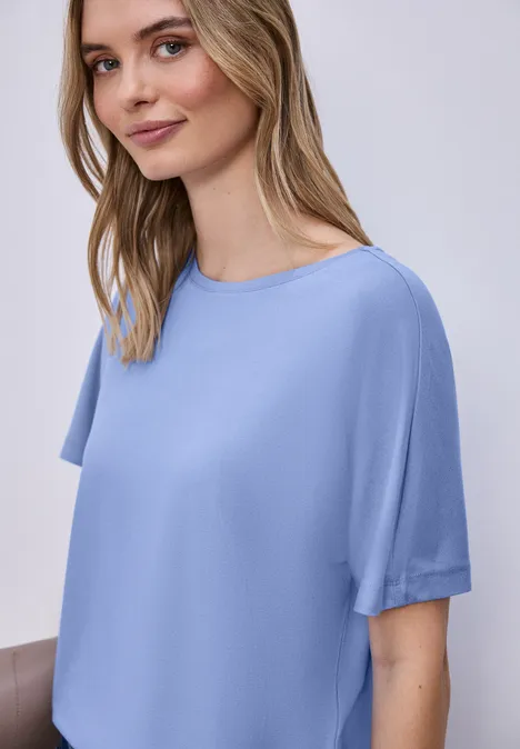 Basic Shirt met schouders drift blue Basic Shirt met schouders drift blue