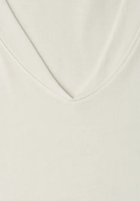 Chemise à épaules tombantes et col en V off white Chemise à épaules tombantes et col en V off white