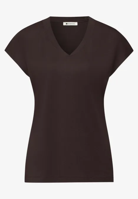 Dropped Shoulder Shirt mit V-Neck espresso brown Dropped Shoulder Shirt mit V-Neck espresso brown