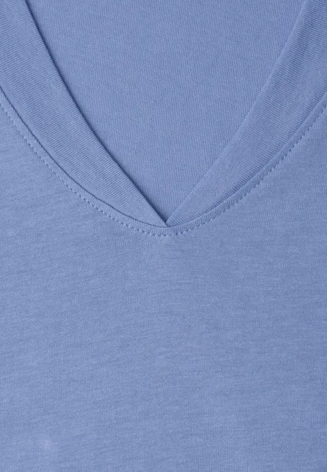 Dropped Shoulder Shirt mit V-Neck drift blue