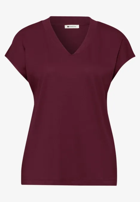 Chemise à épaules tombantes et col en V truffle red Chemise à épaules tombantes et col en V truffle red