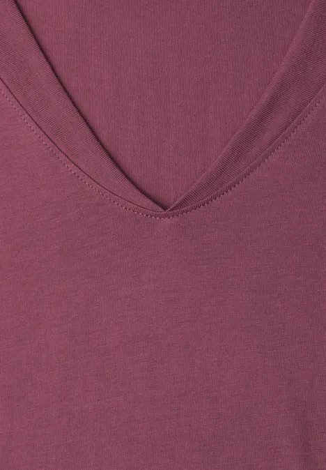 Dropped Shoulder Shirt mit V-Neck dark clouded blush Dropped Shoulder Shirt mit V-Neck dark clouded blush