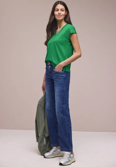 Chemise à épaules tombantes et col en V ever green Chemise à épaules tombantes et col en V ever green