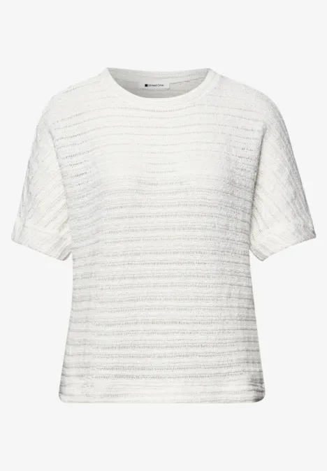 T-shirt à col rond et structure off white T-shirt à col rond et structure off white