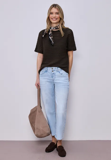 T-shirt à col rond et structure espresso brown T-shirt à col rond et structure espresso brown