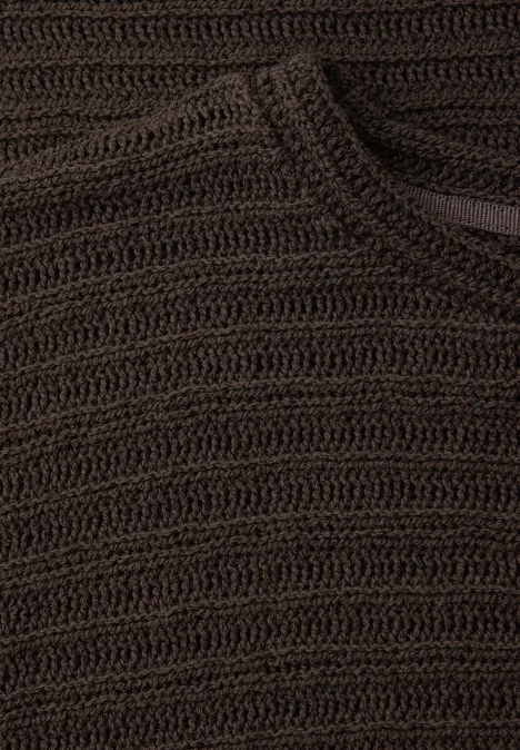 T-shirt à col rond et structure espresso brown T-shirt à col rond et structure espresso brown