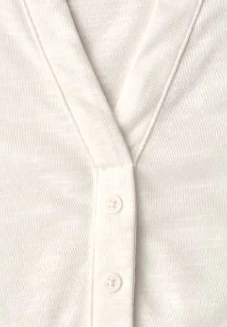 Dropped Shoulder Shirt mit Split Neck off white