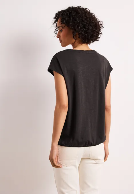 Dropped Shoulder Shirt mit Split Neck espresso brown