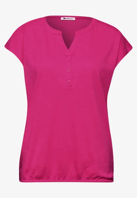 Shirt met losse schouders en gespleten hals magenta dream