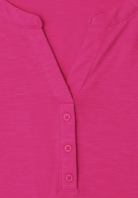 Shirt met losse schouders en gespleten hals magenta dream