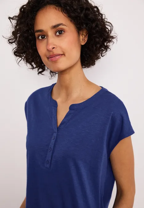 Dropped Shoulder Shirt mit Split Neck amparo blue