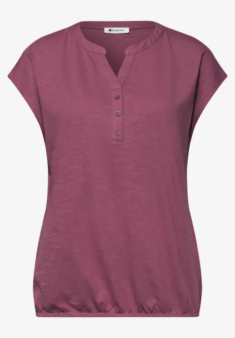 Dropped Shoulder Shirt mit Split Neck dark clouded blush