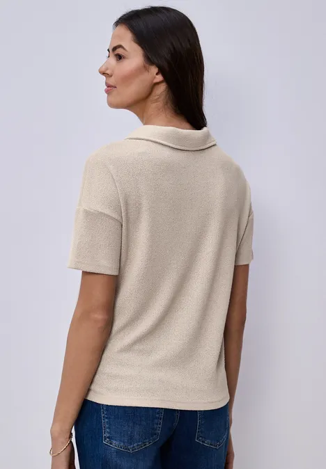 Polo à manches courtes en couleur unie clay sand Polo à manches courtes en couleur unie clay sand