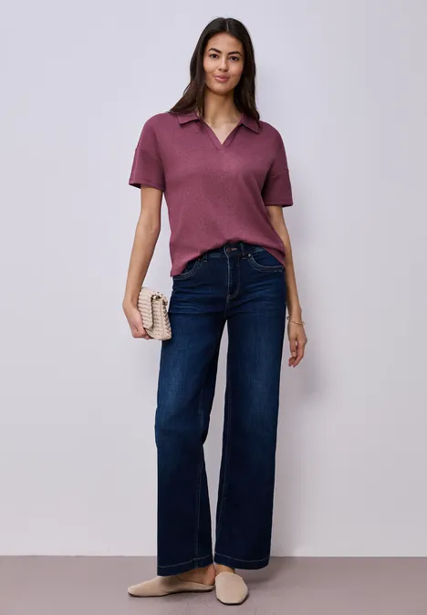 Polo à manches courtes en couleur unie dark clouded blush Polo à manches courtes en couleur unie dark clouded blush