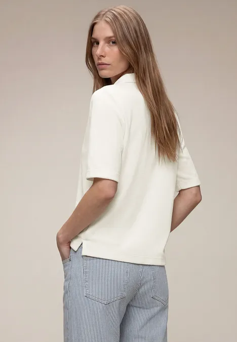 Kurzarm Shirt mit Knopfleiste off white