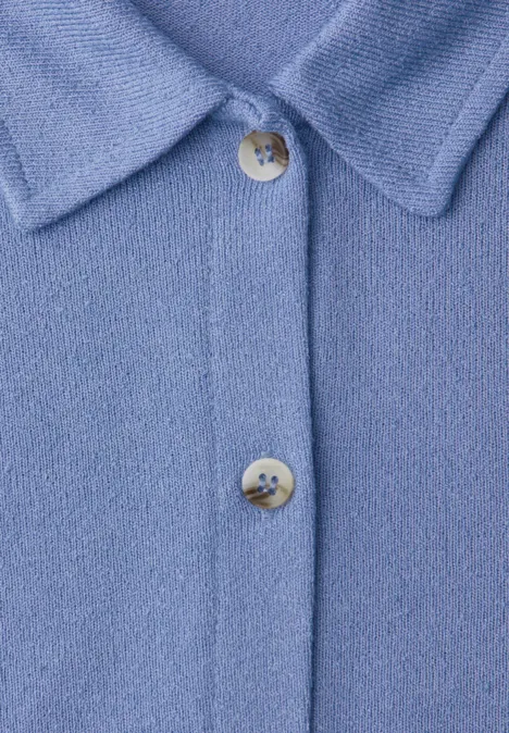Kurzarm Shirt mit Knopfleiste drift blue