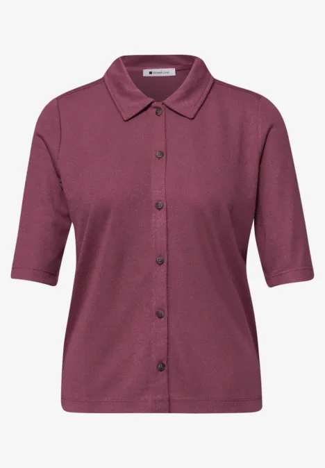 Kurzarm Shirt mit Knopfleiste dark clouded blush