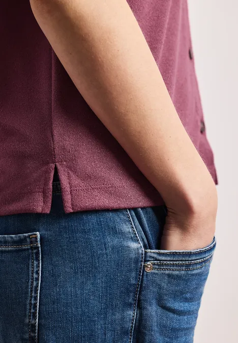 Kurzarm Shirt mit Knopfleiste dark clouded blush