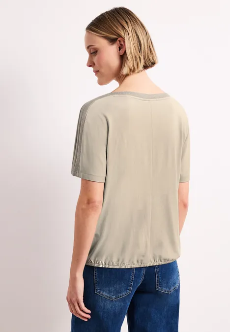 Shirt met hangende schouder en glitter clay sand