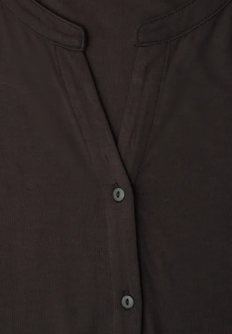 Shirt met overhangende schouders in tuniekstijl espresso brown