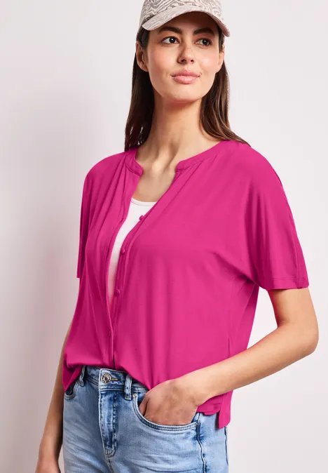 Chemise à épaules tombantes, style tunique magenta dream