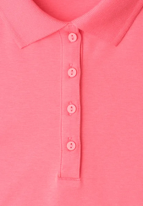 Kurzarm Poloshirt in Rippstruktur striking coral Kurzarm Poloshirt in Rippstruktur striking coral