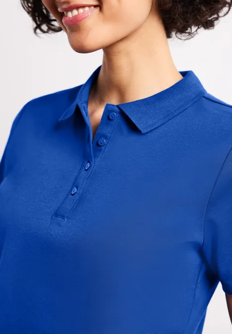 Kurzarm Poloshirt in Rippstruktur amparo blue Kurzarm Poloshirt in Rippstruktur amparo blue