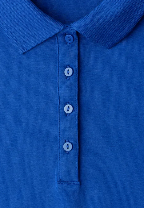 Kurzarm Poloshirt in Rippstruktur amparo blue Kurzarm Poloshirt in Rippstruktur amparo blue