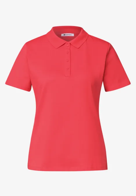 Polo à manches courtes rouge avec col et patte de boutonnage