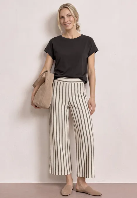 T-Shirt mit Rundhals und Deko-Tape espresso brown