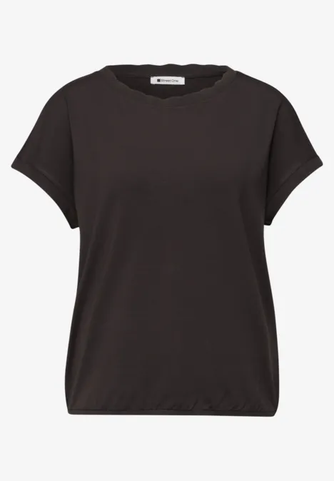 T-Shirt mit Rundhals und Deko-Tape espresso brown