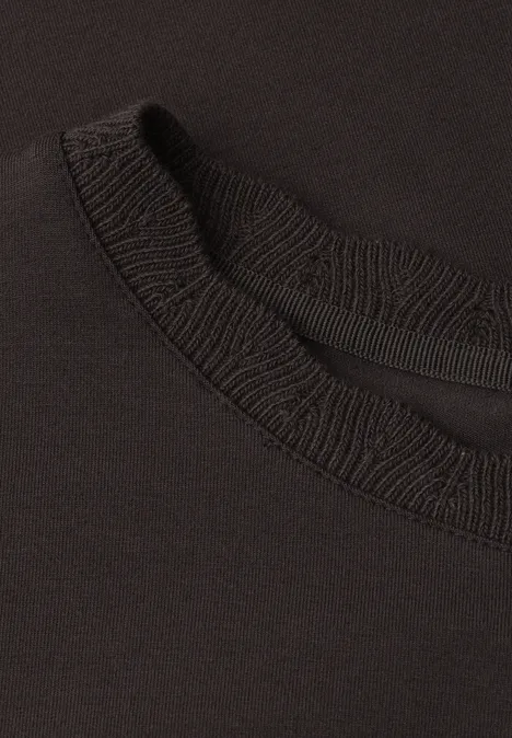 T-Shirt mit Rundhals und Deko-Tape espresso brown
