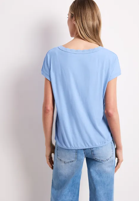 T-Shirt mit Rundhals und Deko-Tape drift blue T-Shirt mit Rundhals und Deko-Tape drift blue