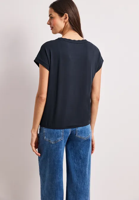 T-Shirt mit Rundhals und Deko-Tape shadowed navy T-Shirt mit Rundhals und Deko-Tape shadowed navy