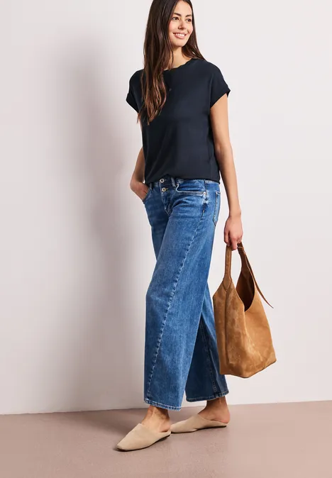 T-Shirt mit Rundhals und Deko-Tape shadowed navy T-Shirt mit Rundhals und Deko-Tape shadowed navy