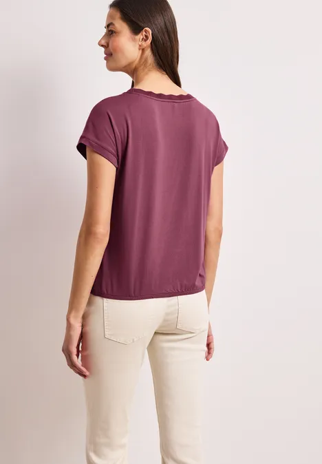 T-Shirt mit Rundhals und Deko-Tape dark clouded blush T-Shirt mit Rundhals und Deko-Tape dark clouded blush