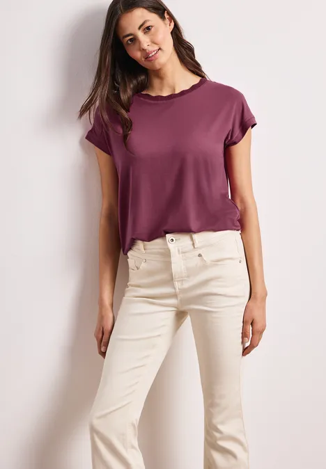 T-Shirt mit Rundhals und Deko-Tape dark clouded blush T-Shirt mit Rundhals und Deko-Tape dark clouded blush