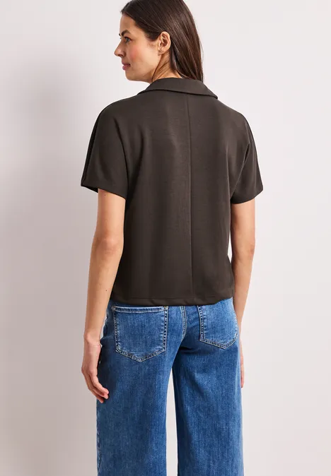 Kurzarm Poloshirt mit Glitzer espresso brown Kurzarm Poloshirt mit Glitzer espresso brown