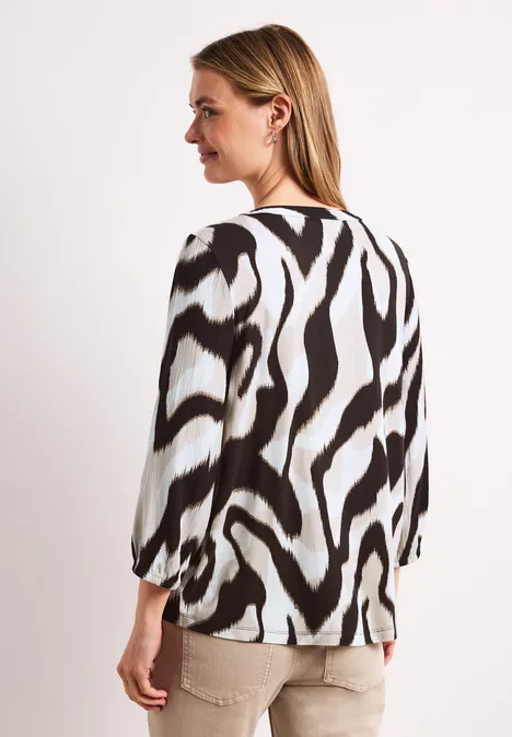 T-shirt à col fendu et mélange de structures espresso brown T-shirt à col fendu et mélange de structures espresso brown