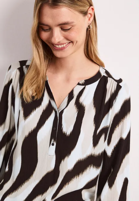 T-shirt à col fendu et mélange de structures espresso brown T-shirt à col fendu et mélange de structures espresso brown