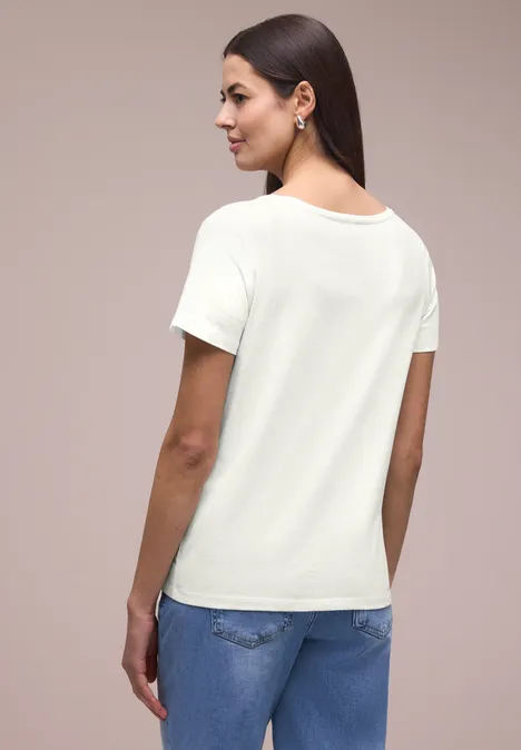 T-shirt basique à col rond avec imprimé off white